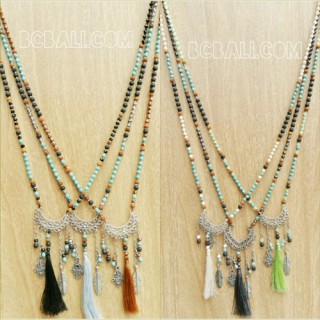 mix beaded long tassels necklace charms fashion shipping free pack